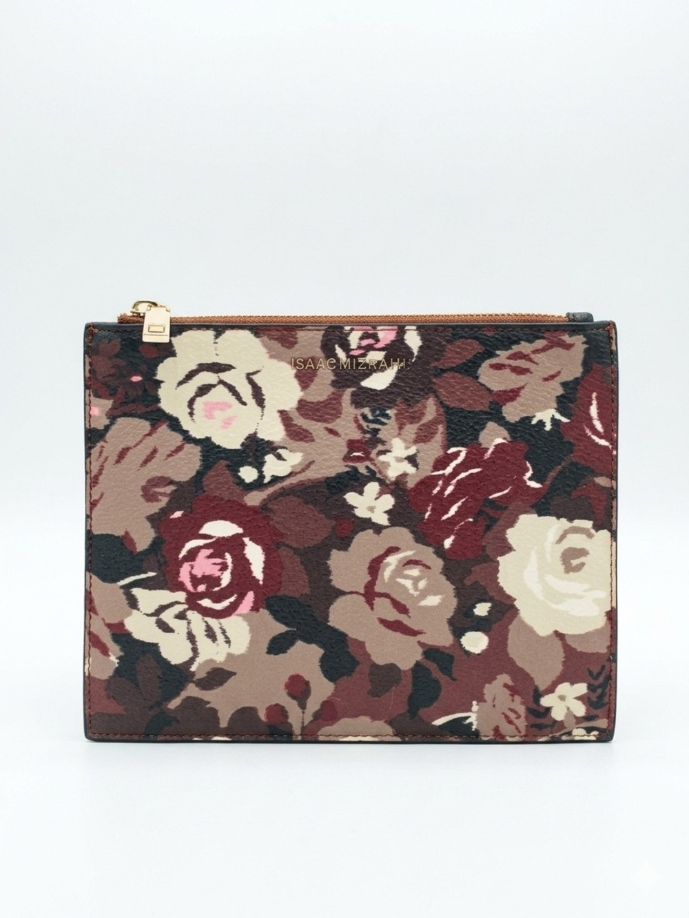 ISAAC MIZRAHI NEW YORK Moody Rose Floral Flat Clutch Cosmetic Bag